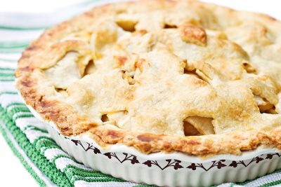 Fresh apple pie with a golden buttery crust